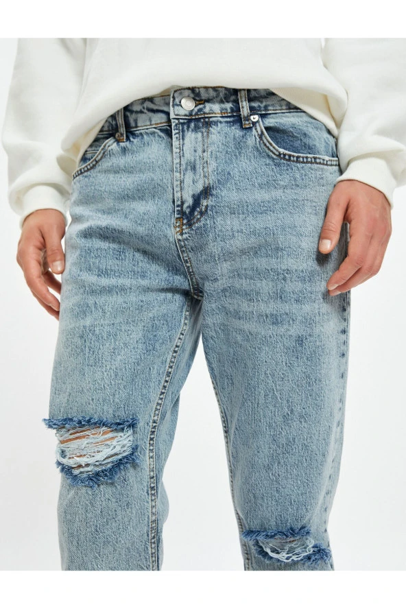 Erkek Açik Indigo Jeans - 11