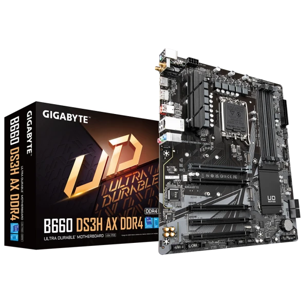 GIGABYTE B660-DS3H-AX B660 DDR4 (Vga Yok) GLan 2.5G ATX HD DP TYP-C M2 WIFI BT 5*EX16 1700p Anakart