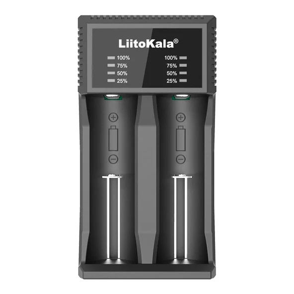Liitokala LII-C2 2 Li Pil Şarj Cihazı Aleti 26700 26650 21700 18650 18350 20650 14500 AA AAA Modellere Uyumlu