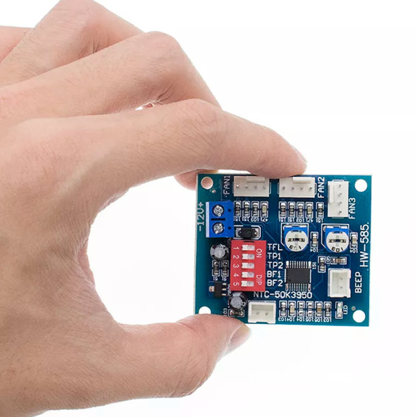 3 Kanal Dc 12V 4A Pwm Fan Hız Kontrol Hw585 Otomatik Sıcaklık Kontrol Ntc Sensör Buzzer Uyarı Pc - 2