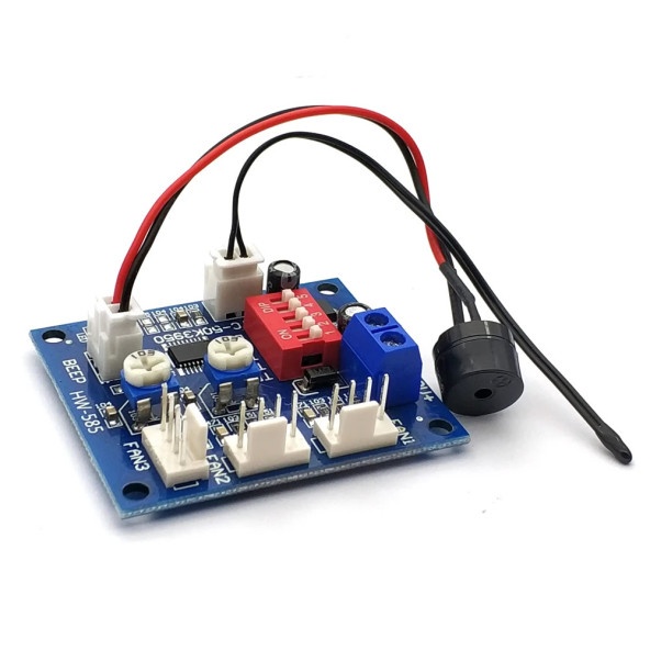 3 Kanal Dc 12V 4A Pwm Fan Hız Kontrol Hw585 Otomatik Sıcaklık Kontrol Ntc Sensör Buzzer Uyarı Pc - 3