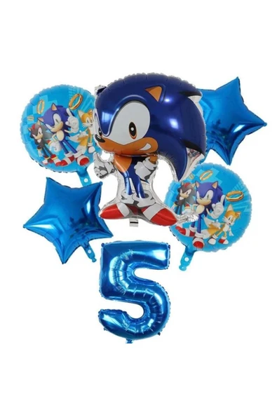 5 yaş Sonic folyo balon seti 100 cm