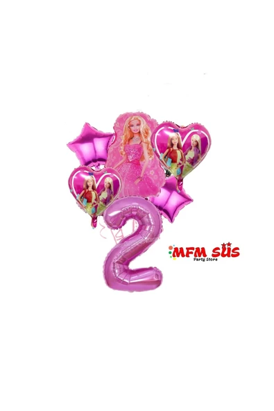 2 yaş Barbie bebek folyo balon seti 100 cm