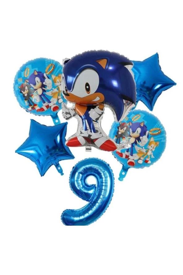 9 yaş Sonic folyo balon seti 100 cm