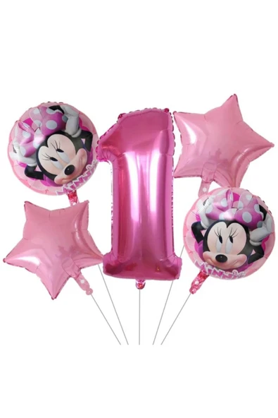 1 Yaş Mini Mouse Folyo Balon Seti
