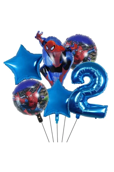 2 yaş spıderman örümcek adam folyo balon seti 100 cm