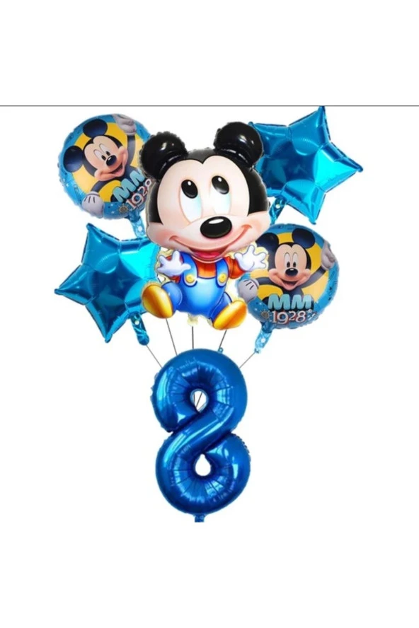 8 yaş Mickey mouse folyo balon seti 100 cm