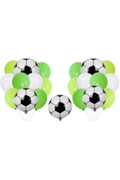 Parti Siyah Beyaz Taraftar Futbol Top Folyo Balon Seti