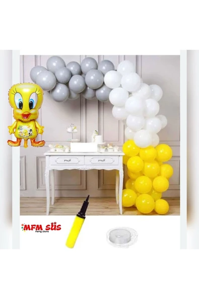 parti Tweety folyo zincir balon doğum günü parti seti