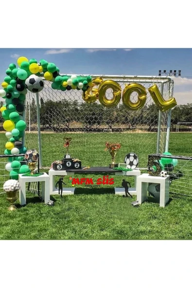 Parti Gool Gold Futbol Folyo Balon Doğum Günü Seti