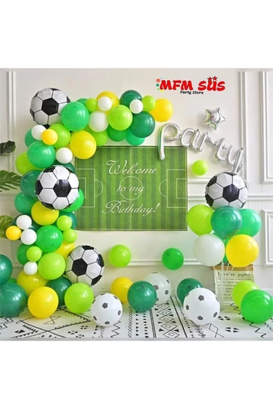 Parti Siyah Beyaz Taraftar Futbol Top Zincir Balon Seti