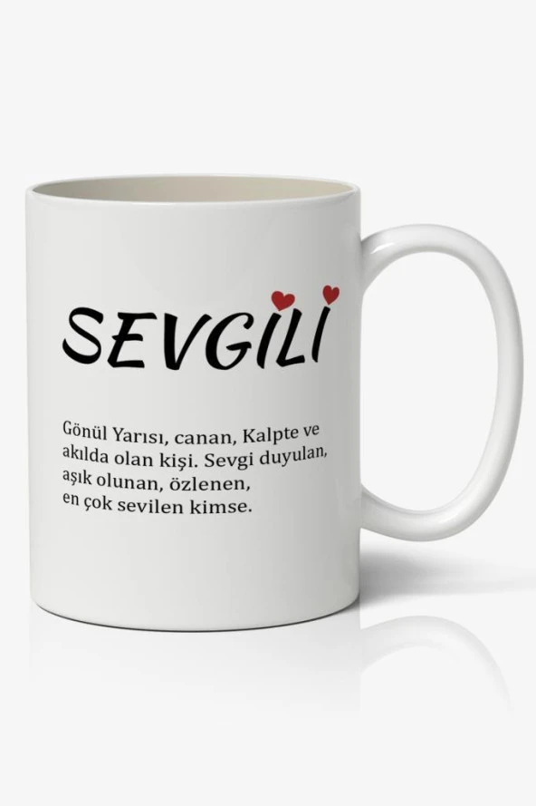 Sevgili Kelime Anlamı Sevgililer Günü Baskılı Kupa Bardak Kahve Kupa Bardak Model