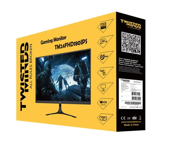 TWISTED MINDS 23,8" TM24FHD180IPS FHD 180HZ 0,5MS HDMI DP HDR10 FAST IPS ÇERÇEVESİZ GAMING MONİTÖR - 6
