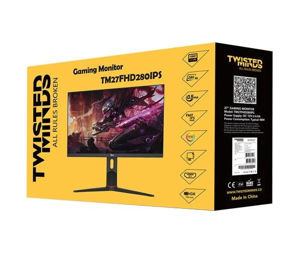 TWISTED MINDS 27" TM27FHD280IPS FHD 280HZ 0,5MS HDMI DP HDR10 FAST IPS PIVOT RGB GAMING MONİTÖR - 6