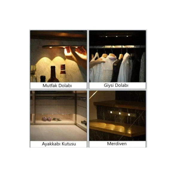 neeko Hareket Sensörlü - Dekoratif Gece Lambası - USB Şarjlı LED AYDINLATMA SİYAH KASA 30cm - 4