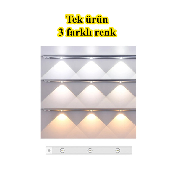 neeko Hareket Sensörlü - Dekoratif Gece Lambası - USB Şarjlı LED AYDINLATMA SİYAH KASA 30cm - 6