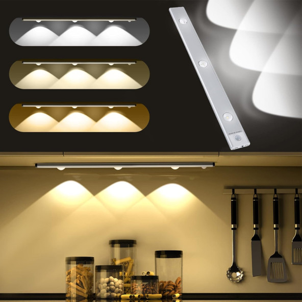 neeko Hareket Sensörlü - Dekoratif Gece Lambası - USB Şarjlı LED AYDINLATMA 30 cm BEYAZ KASA