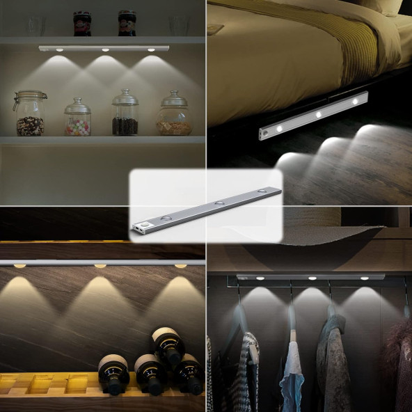 neeko Hareket Sensörlü - Dekoratif Gece Lambası - USB Şarjlı LED AYDINLATMA 30 cm BEYAZ KASA - 2