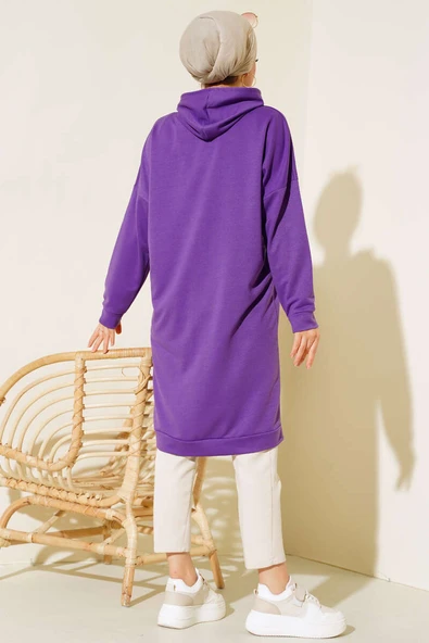 Kanguru Cepli Tunik Mor - Resim 3