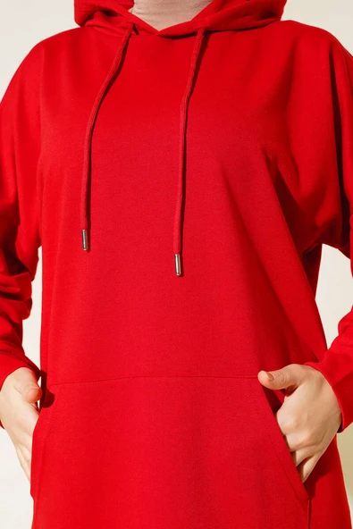 Kanguru Cepli Tunik Kırmızı - Resim 4