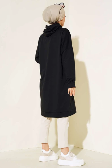 Kanguru Cepli Tunik Siyah - Resim 3