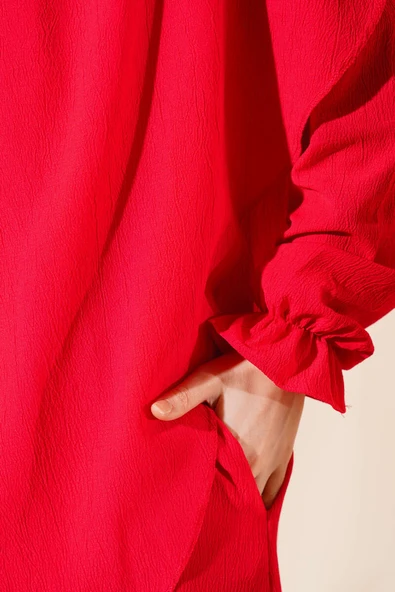 Peçeli Ferace Kırmızı - 4