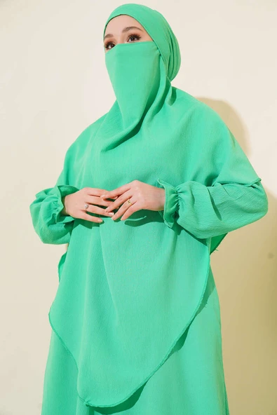 Peçeli Ferace Yeşil - 2