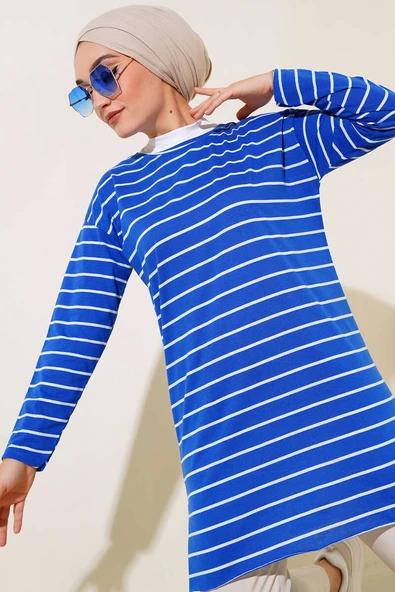 Şeritli Tunik Saks ürün görseli