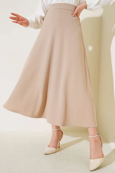 Düz Kloş Etek Bej ürün görseli 1