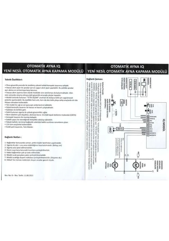 Otomatik Ayna Iq Otomatik Ayna Katlama Modülü - Resim 2