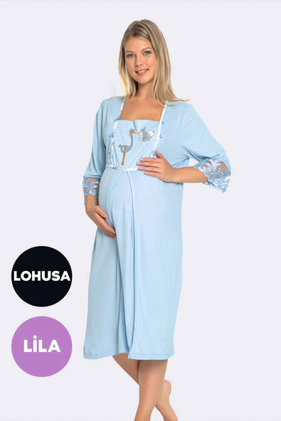 Desenli Gecelik Takım Lila ürün görseli 1