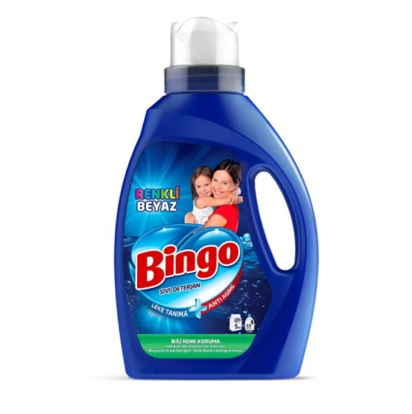 Bingo Matik Renkli Beyaz Sıvı Deterjan 33 Yıkama 2.14 lt 2'li