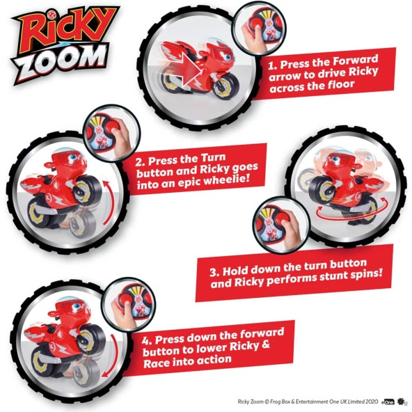 Uzaktan Kumandalı Ricky Zoom Ricky Motorsiklet RC Ricky Figürü - 4