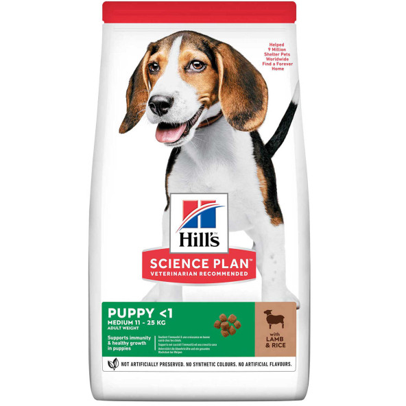 Hills medium puppy 14kg köpek orta ırk kuzu pirinç yavru köpek maması