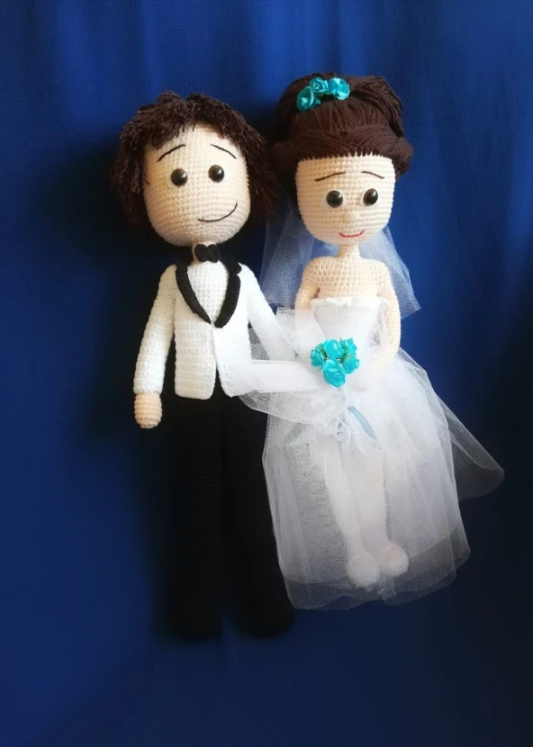 Gelin ve Damat Bebek Amigurumi Organik Oyuncak - 2