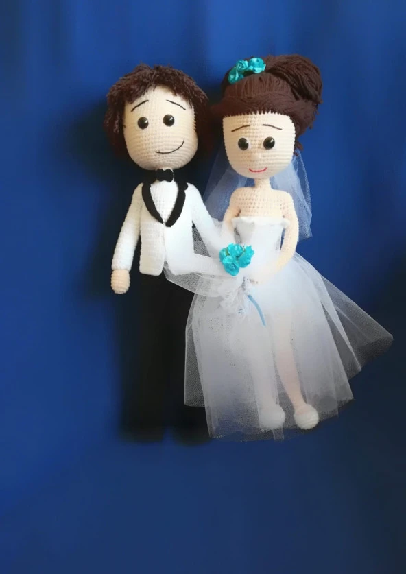 Gelin ve Damat Bebek Amigurumi Organik Oyuncak - 3