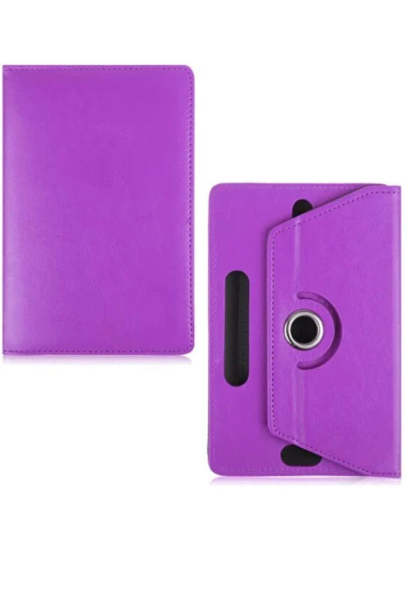 Casper Via S28 Uyumlu 8" Dönerli Standlı Deri Tablet Kılıfı - Mor - 2