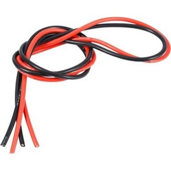 14AWG 1m Kırmızı / 1m Siyah Silikon Kablo