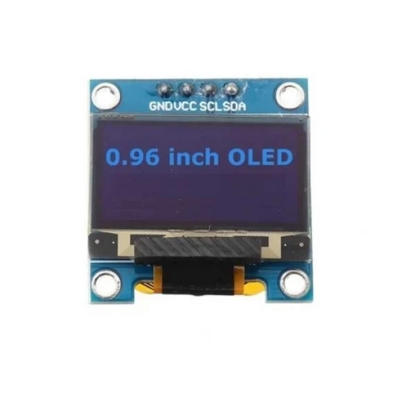 0.96" 128x64 SSD1306 12864 4 Pin I2C OLED Ekran Modülü (Sarı/Mavi) ürün görseli