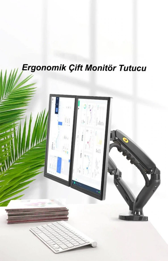 North Bayou NB F160 Çift Kol Amortisörlü Monitör Tutucu - 4