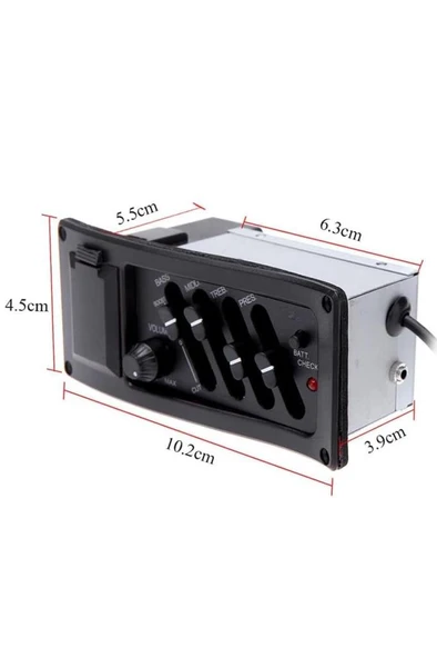 Midex ME-40 Gitar Preamp 4-Band EQ Ekolayzer Piezo Pickup Amplifier - Resim 4