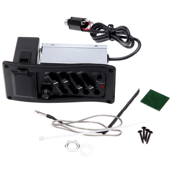 Midex ME-40 Gitar Preamp 4-Band EQ Ekolayzer Piezo Pickup Amplifier Tunerli - 3