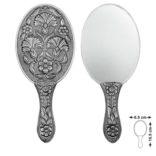 Gümüş Karanfi Motifli El Aynası ürün görseli