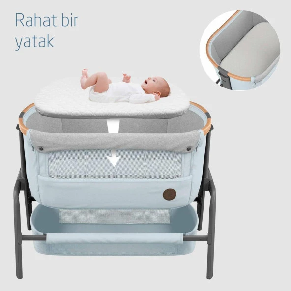 Maxi Cosi Iora Katlanabilir Anne Yanı Beşik Beyond Grey Eco - 5
