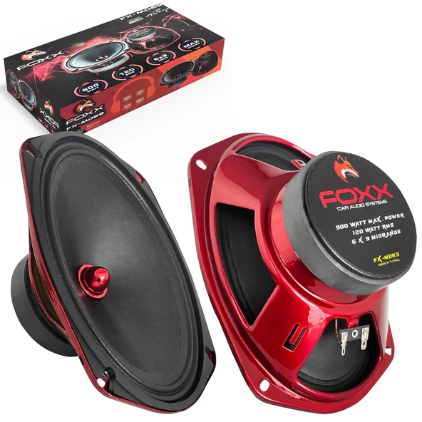 FOXX FX-MD69 Oto Midrange Oval 6X9 İnç 900 Watt Kapaklı 2 Adet