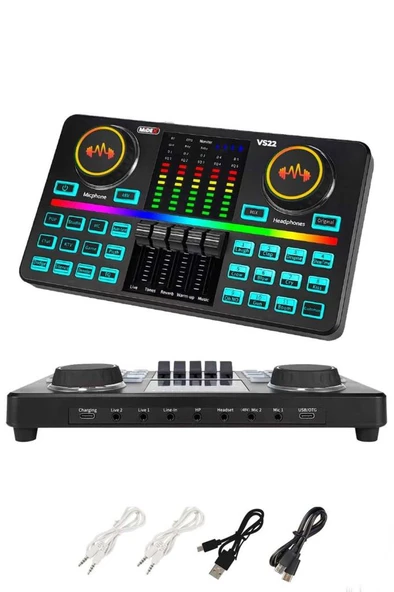 Midex CX1 Effective Set-2 Efektli Ses Kartı Mikrofon Kulaklık Stand Kayıt Canlı Yayın Seti (PC ve Telefon) - Resim 3