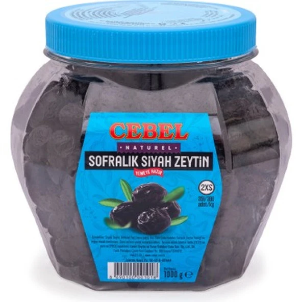 Cebel Zeytin Siyah 1400Gr 2Xs 351/380