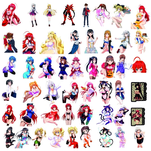 50 Adet High School DxD Sticker Set