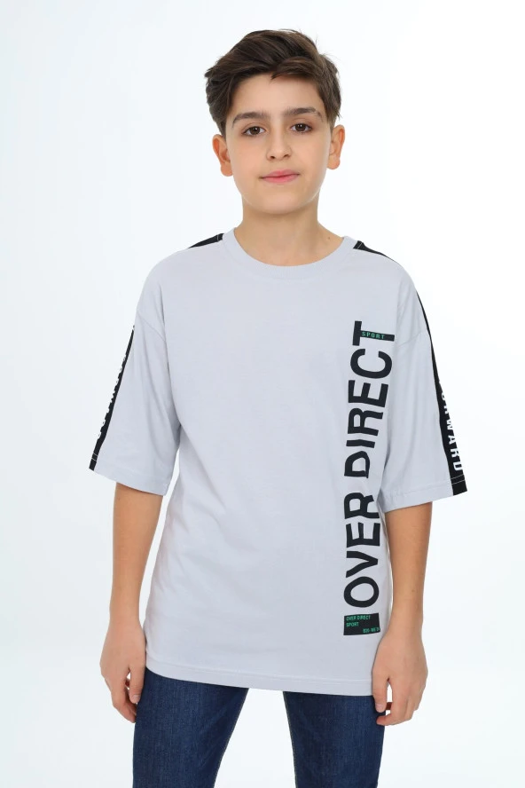 Erkek Çocuk Kol Şerit Garnili T-Shirt 9-14 Yaş Lx7063 - 5