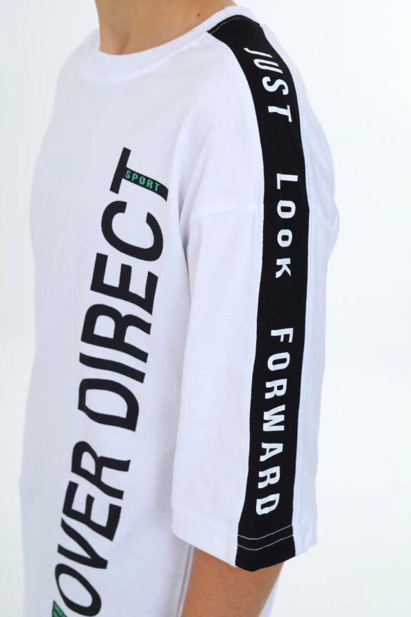 Erkek Çocuk Kol Şerit Garnili T-Shirt 9-14 Yaş Lx7063 - 11
